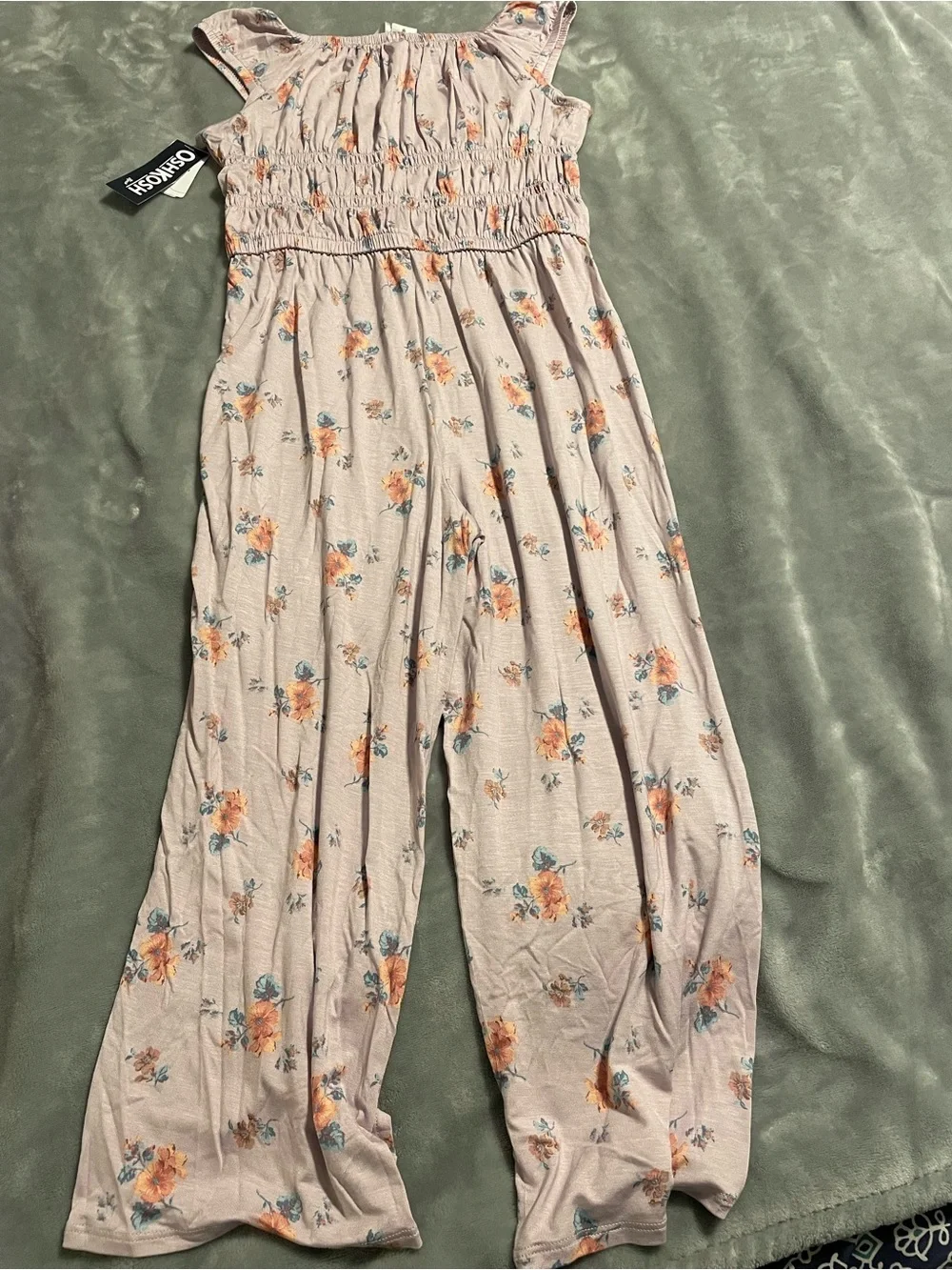 OshKosh B'gosh Lavender Floral Wide-Leg Jumpsuit